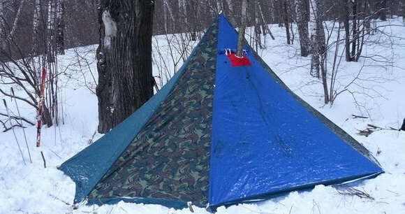 Охота зимой с палаткой