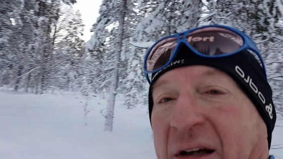 Глухарь атакует лыжника