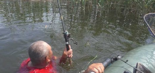 Карп утащил удочку с лодки видео