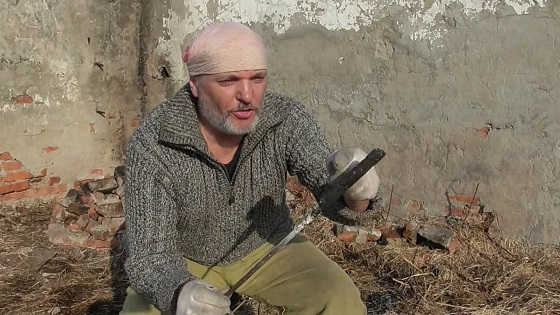 Кованый нож из опилок