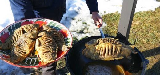 ЖАРЕНЫЙ КАРП В КАЗАНЕ НА КОСТРЕ