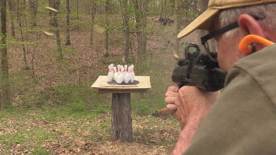 Full Auto Glock Carbine vs Bowling Pins