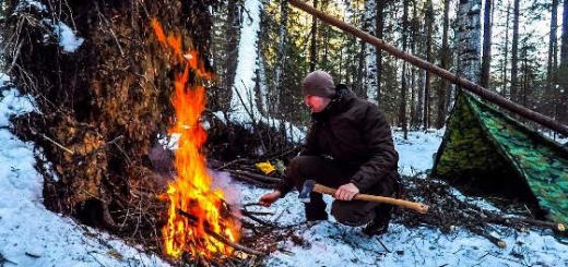 НОЧЕВКА ЗИМОЙ В ЛЕСУ - ЛАГЕРЬ В ЛЕСУ