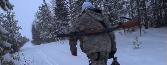 ОХОТА ВОЗЛЕ ДЕРЕВНИ В НЕПОГОДУ