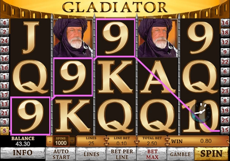 Игровой автомат Gladiator в казино Вулкан на деньги