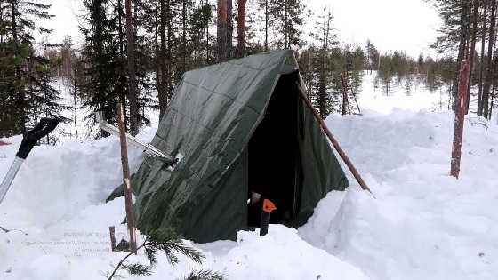 Зимняя рыбалка с ночевкой в шалаше