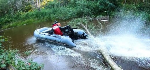 Через БРЕВНА на ПВХ лодке с болотоходным мотором