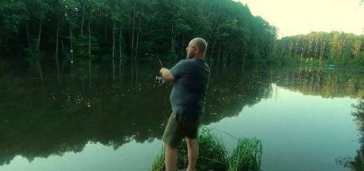 Рыбалка на сказочном водоёме в лесу