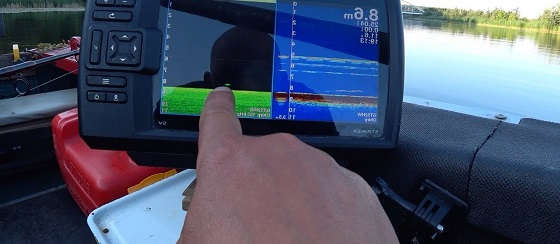 Сом на эхолоте Garmin в разных режимах