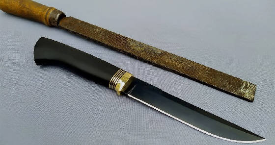 Изготовление ножа с Чёрным лезвием из напильника