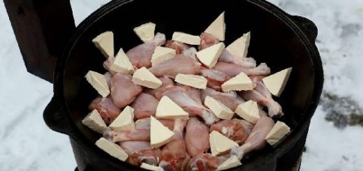КУРИЦА ПО-КРЕМЛЕВСКИ В КАЗАНЕ НА КОСТРЕ