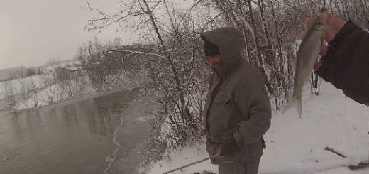 Рыбалка в шторм со снегом