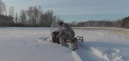 Буран по глубокому снегу