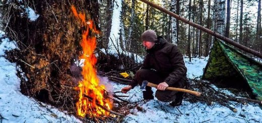 Ночевка в лесу в стиле бушкрафт