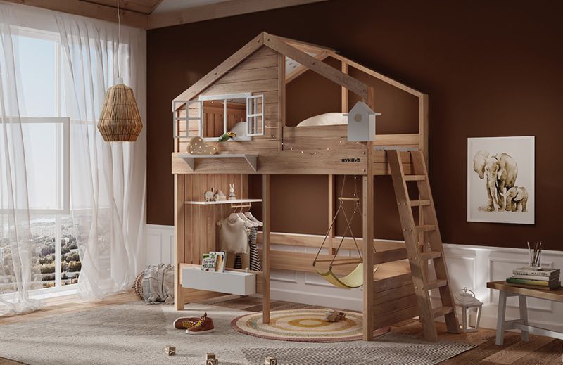 Кровать-домик от Bukwood™ по достоинству оценят дети