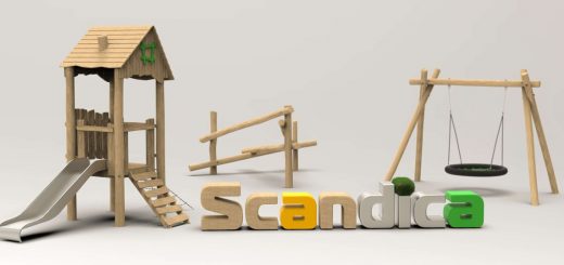 Игровая площадка из дерева "Scandica" производства PandaPlay