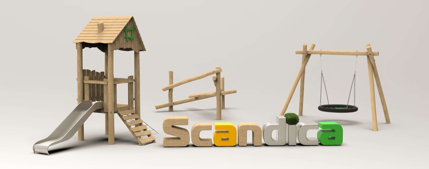 Игровая площадка из дерева "Scandica" производства PandaPlay Игровая площадка из дерева "Scandica" производства PandaPlay